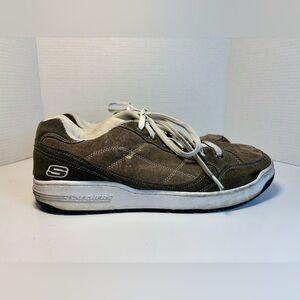 Skechers Sport Sneakers Skate Shoes Men’s Size 15 Khaki Leather 50065 Comfort